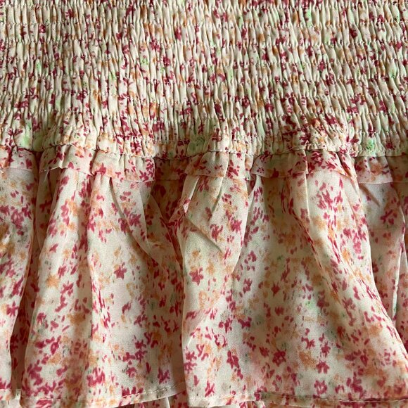 Women's Allison Smocked Floral Ruffled Mini Skirt Size M - Picture 4 of 4